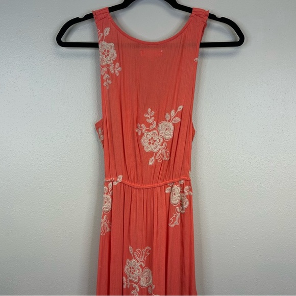 Coco + Jaimeson S Chic Coral Floral Maxi Dress Beach Vacation Boho Resort Summer - Picture 10 of 12